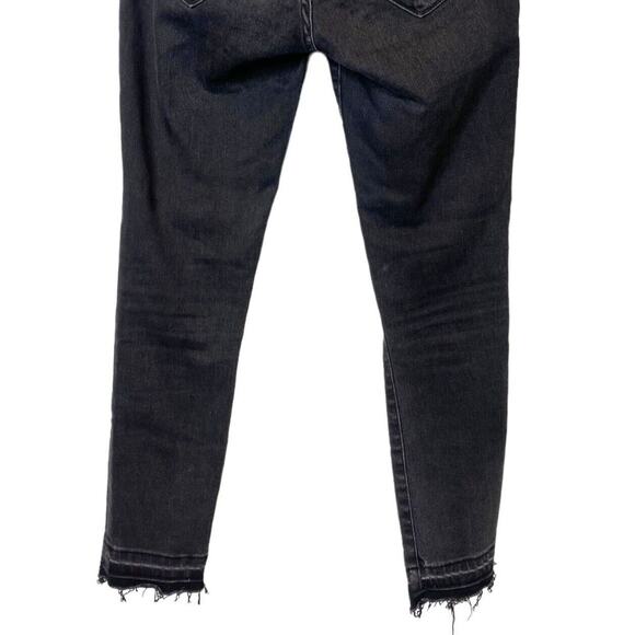 Abercrombie Fitch Harper Low Rise Raw Ankle Stretch Skinny Jean 25 Short Black - Picture 9 of 15